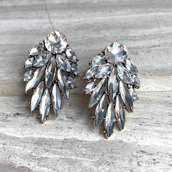 New ~ Anthropologie Ettika "Cry Me A River" Clear Crystal Drop Earrings - Picture 4 of 12